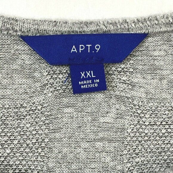 APT. 9 Sweater Top Womens size XXL L/S Soft Fine Knit Asymmetrical Hem Gray - Picture 3 of 6